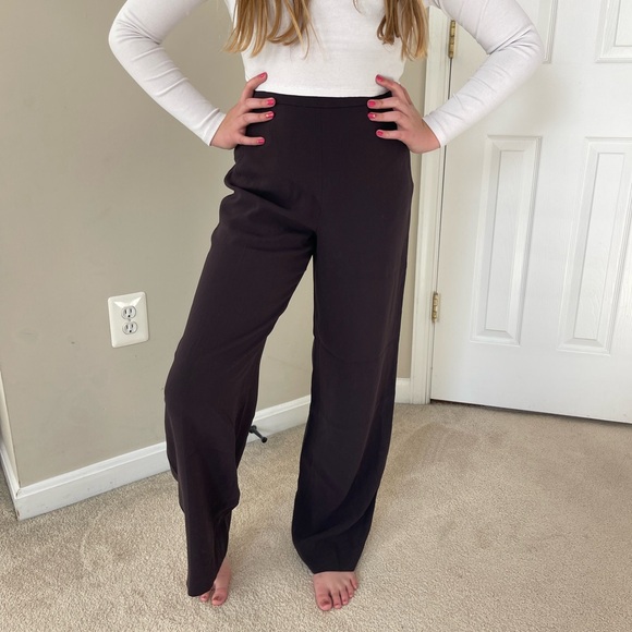 MaxMara Brown Wide Leg Trouser Size 2 - Picture 1 of 9